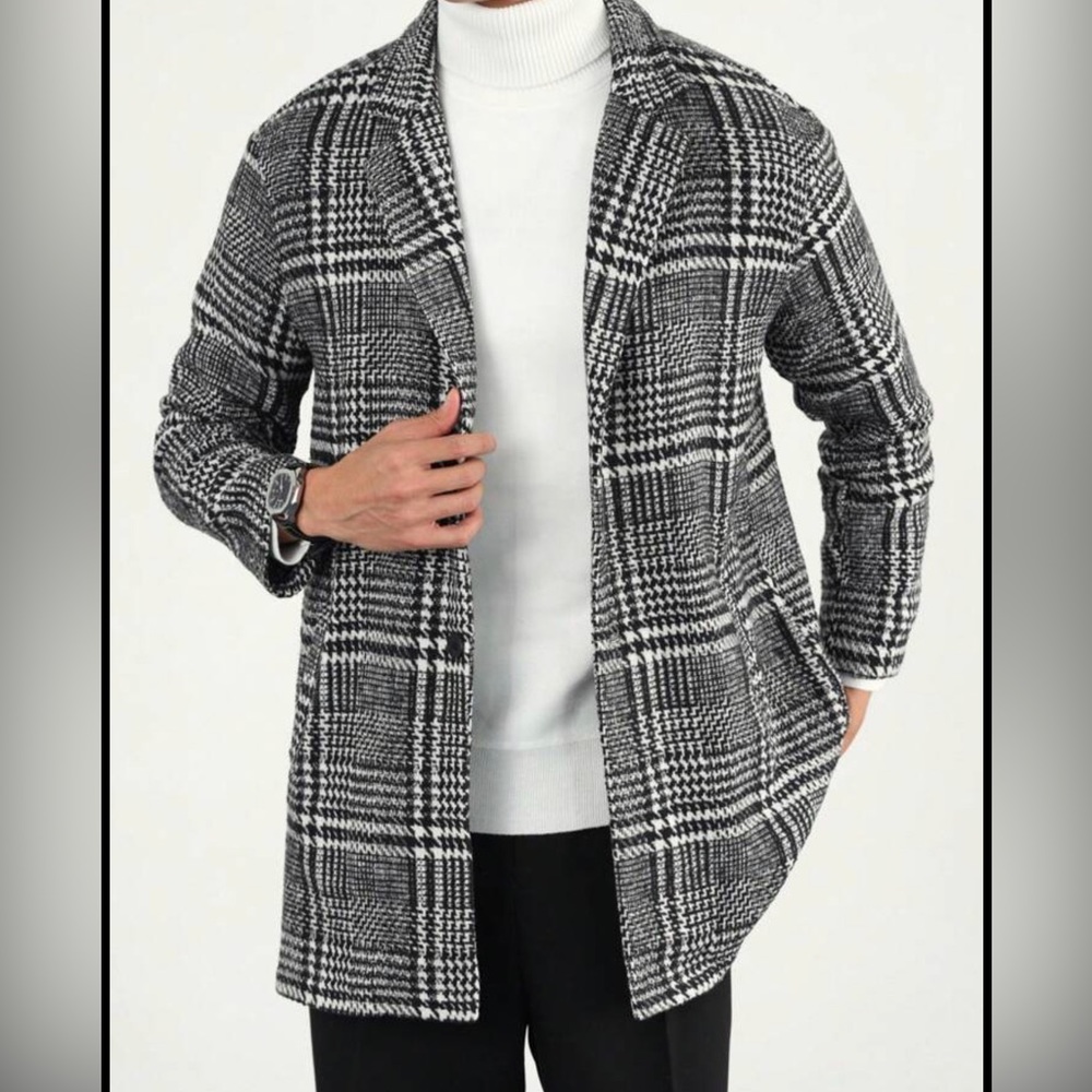 Mens Wool Blend Single Breasted Trench Coat XL